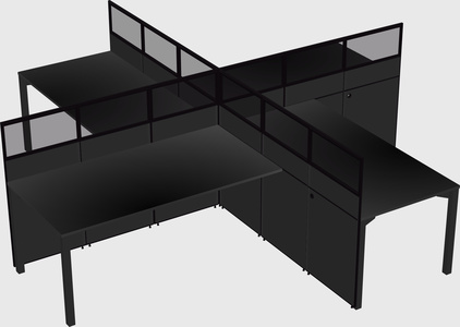 Quad office cubicles
