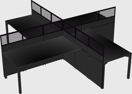 Quad office cubicles