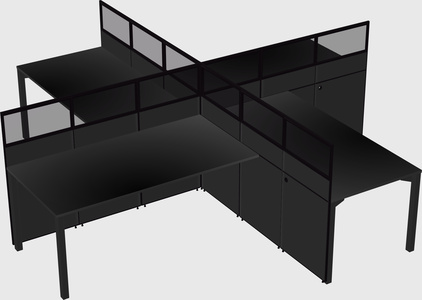 Quad office cubicles