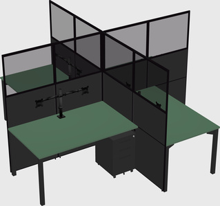 Quad office cubicles