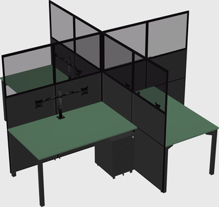 Quad office cubicles