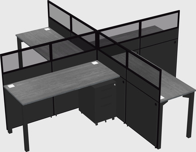 Quad office cubicles