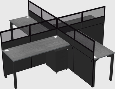 Quad office cubicles
