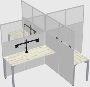 Quad office cubicles