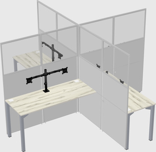 Quad office cubicles