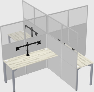 Quad office cubicles