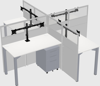 Quad office cubicles