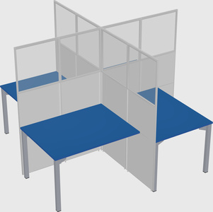 Quad office cubicles