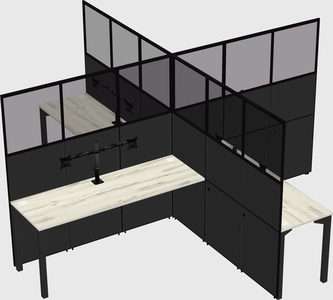 Quad office cubicles