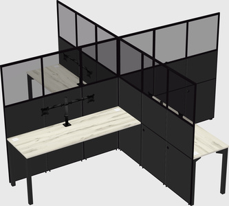 Quad office cubicles