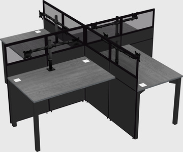 Quad office cubicles