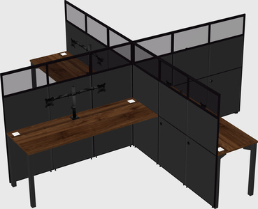 Quad office cubicles