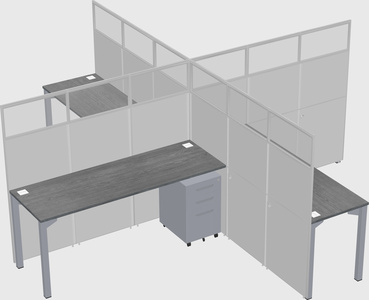 Quad office cubicles