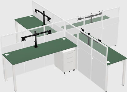 Quad office cubicles