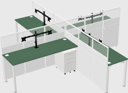 Quad office cubicles