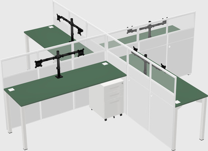 Quad office cubicles