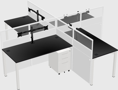 Quad office cubicles