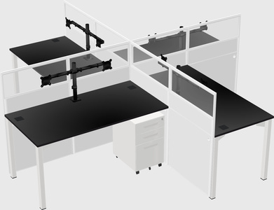 Quad office cubicles