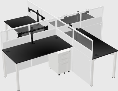 Quad office cubicles