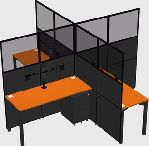 Quad office cubicles