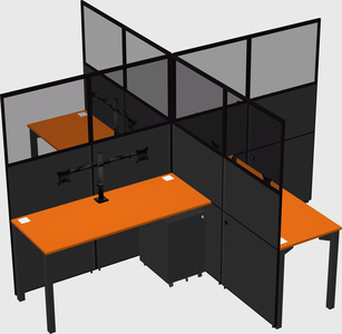 Quad office cubicles