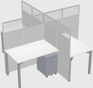Quad office cubicles