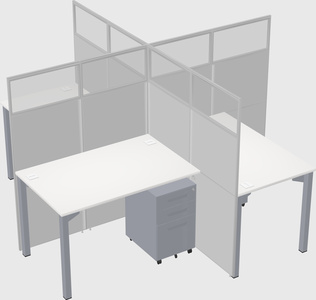 Quad office cubicles