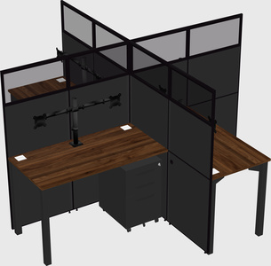 Bureaux à quatre cabines