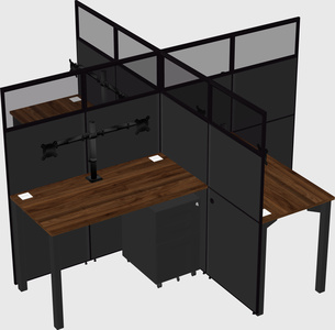 Bureaux à quatre cabines