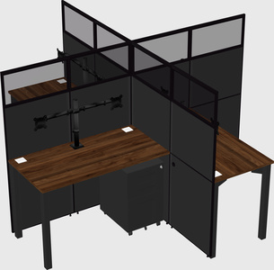 Bureaux à quatre cabines