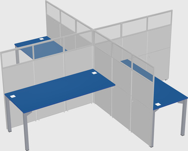 Quad office cubicles