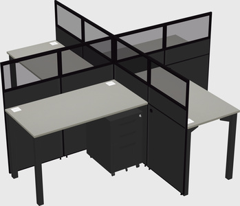 Quad office cubicles