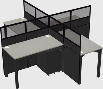 Quad office cubicles