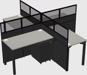 Quad office cubicles