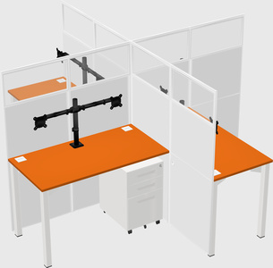 Quad office cubicles