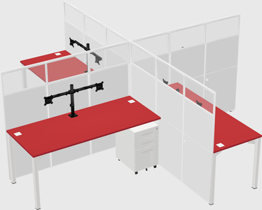 Quad office cubicles