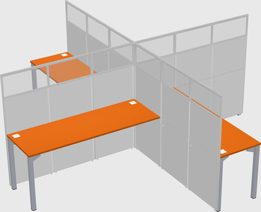 Quad office cubicles