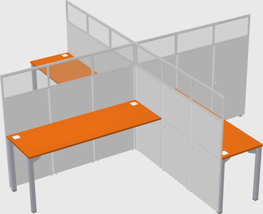 Quad office cubicles