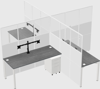 Quad office cubicles