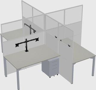 Quad office cubicles