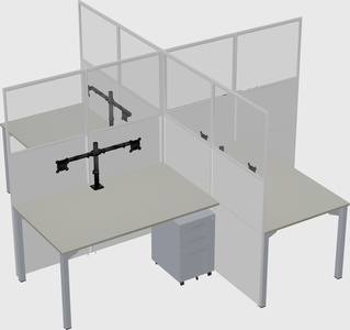 Quad office cubicles