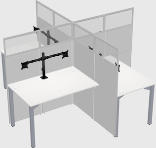 Quad office cubicles