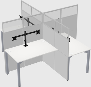 Quad office cubicles