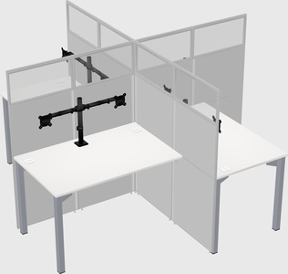 Quad office cubicles