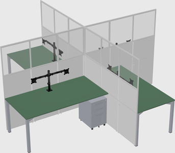 Quad office cubicles