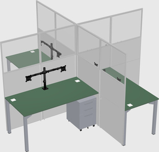 Quad office cubicles