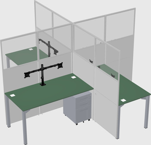 Quad office cubicles