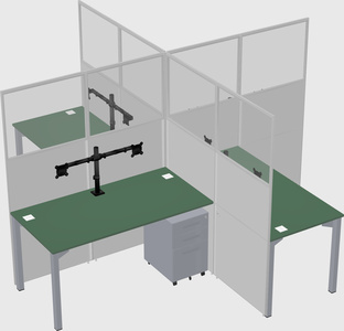 Quad office cubicles