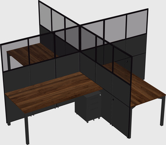 Quad office cubicles