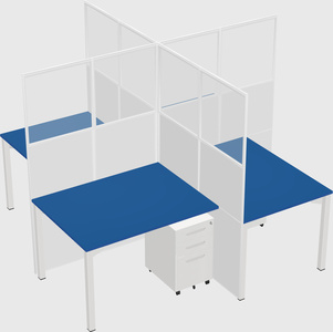 Quad office cubicles